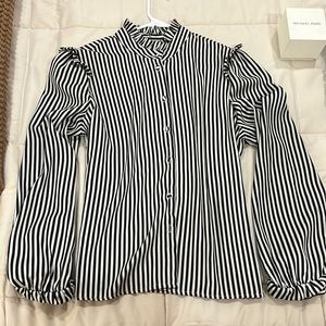 Striped long sleeve dress shirt.